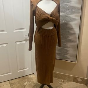 Amur Cutout Ribbed Dress